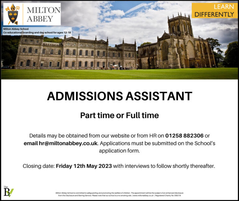 ADMISSIONS ASSISTANT | Milton Abbey School