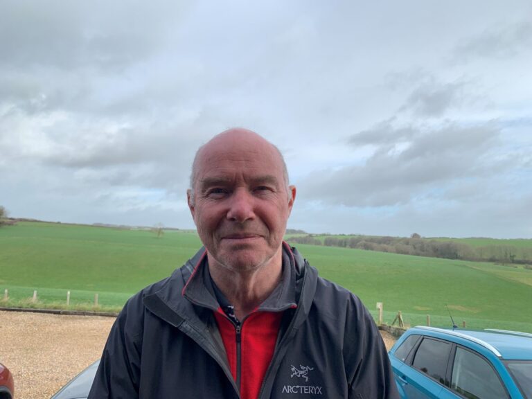 Retired policeman Pat is walking from Dorset to Spain