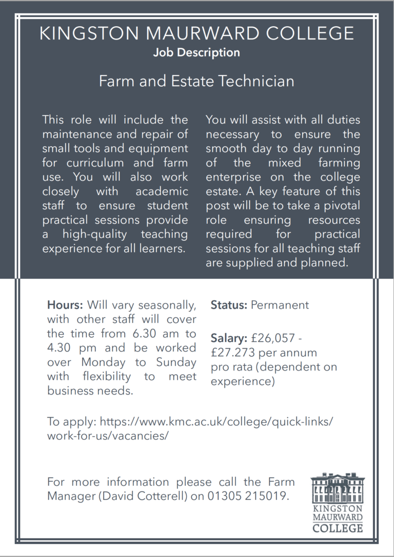 Farm and Estate Technician | Kingston Mauward College
