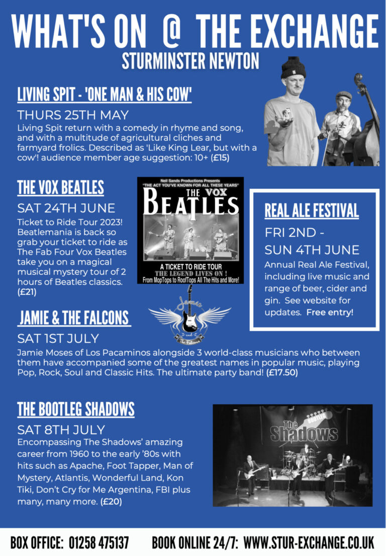 Whats on at the Exchange this month