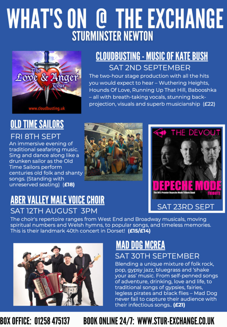 What’s on at the Exchange August – Sept 2023
