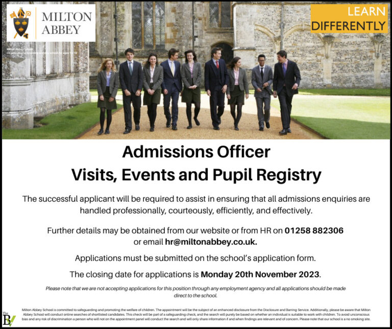 Admissions Officer Visits, Events and Pupil Registry | Milton Abbey School