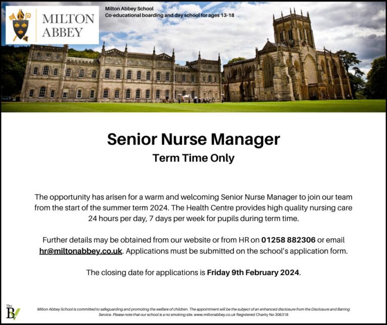 Senior Nurse Manager | Milton Abbey School
