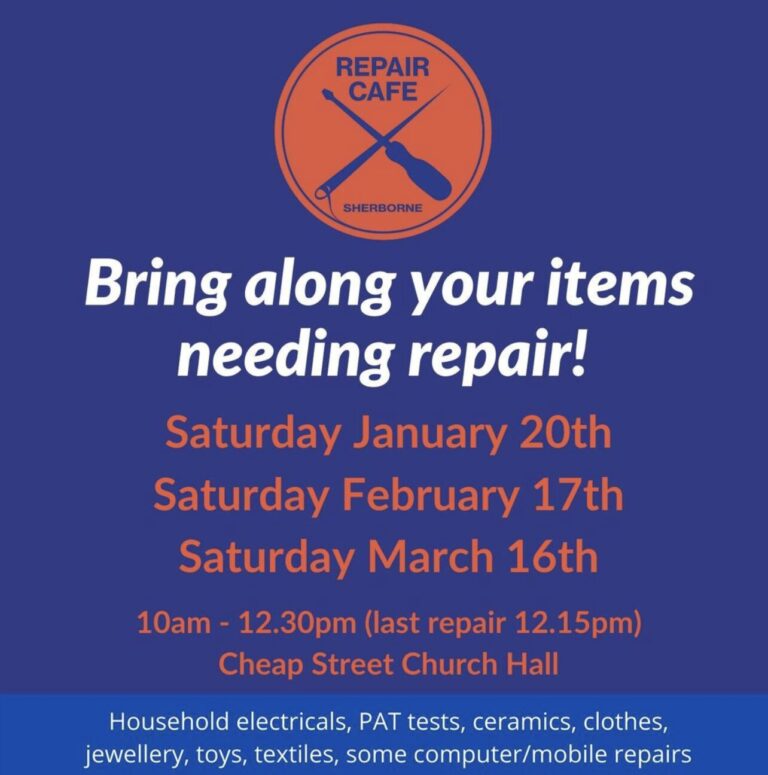 Bring along your items needing repair! | Repair Cafe Sherborne