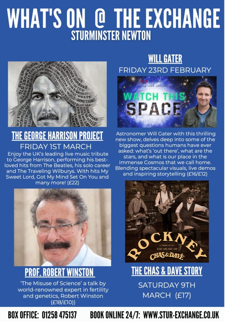 WHAT’S ON @ THE EXCHANGE Sturminster Newton Feb/March 2024