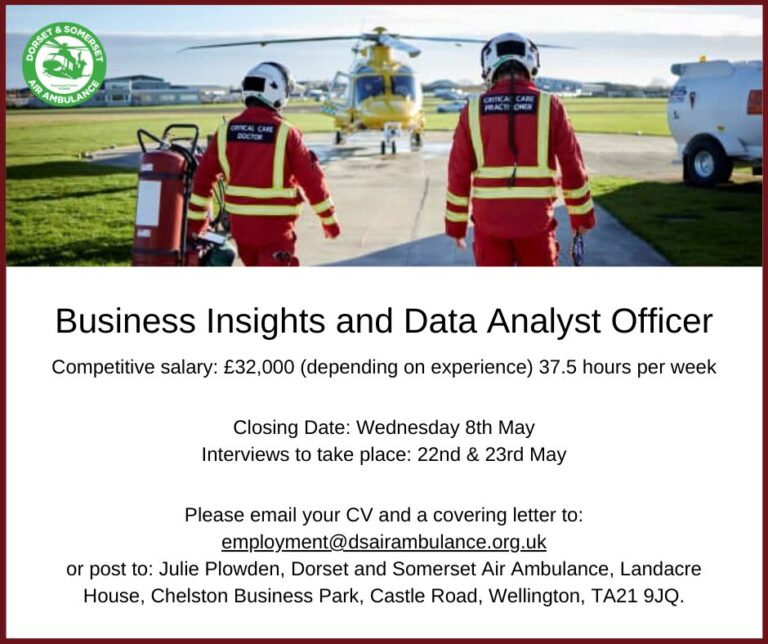 Business Insights and Data Analyst Officer | Dorset & Somerset Air Ambulance