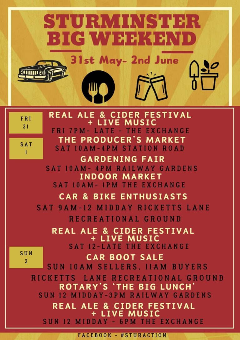 A whirlwind tour of all that’s coming up in Sturminster Newton this month