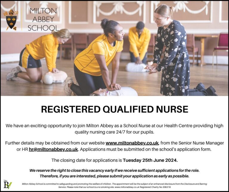 REGISTERED QUALIFIED NURSE | Milton Abbey School