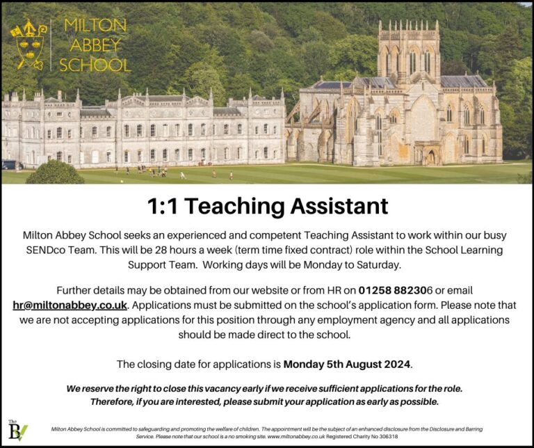 1:1 Teaching Assistant | Milton Abbey School