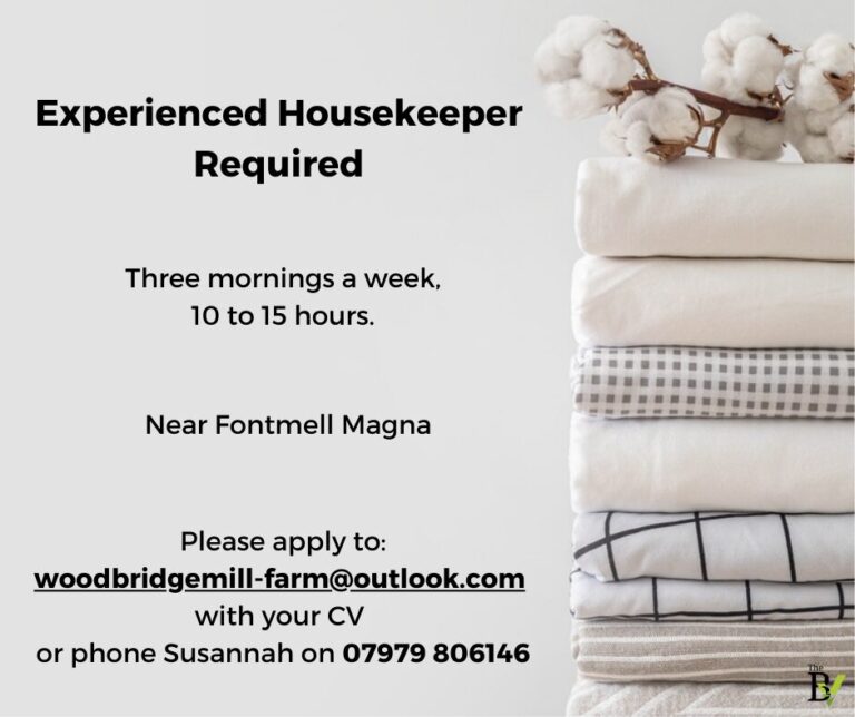 Experienced housekeeper required nr Fontmell Magna