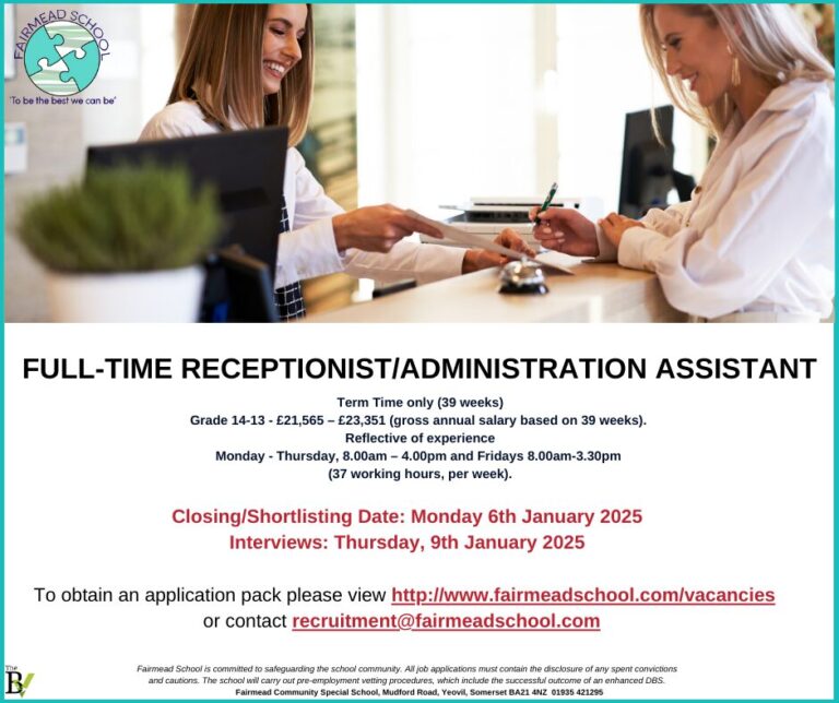 FULL-TIME RECEPTIONIST/ADMINISTRATION ASSISTANT | Fairmead School
