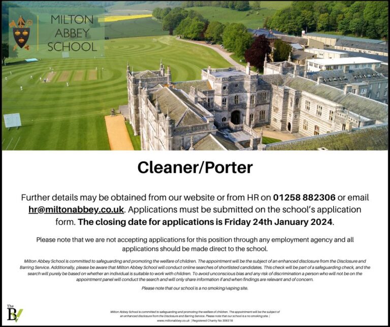 Cleaner/Porter | Milton Abbey School