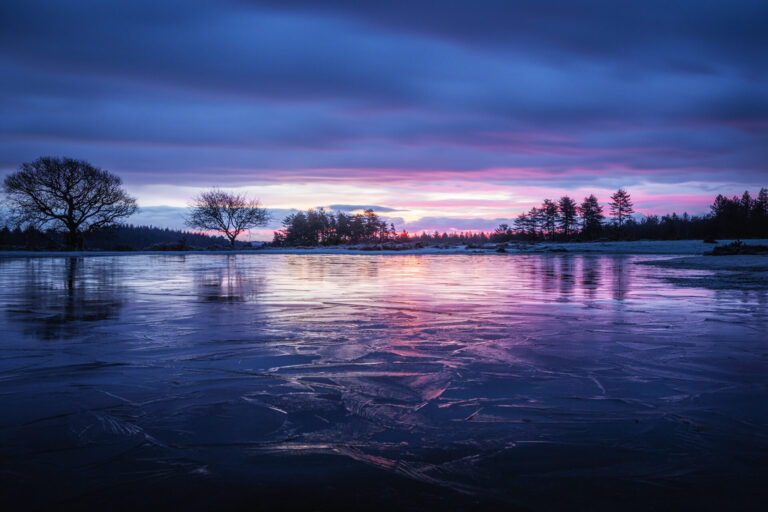 Frozen lake cover of January 25 issue of the BV magazine in Dorset's Blackmore Vale