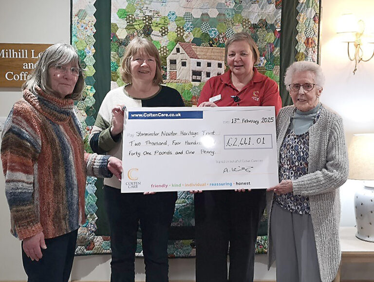 Newstone House Care Home raises more than £2,400 for Sturminster Newton Heritage Trust
