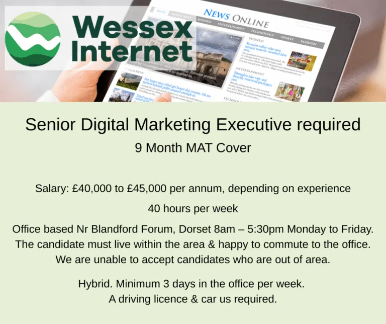Senior Digital Marketing Manager – 9 Month MAT Cover | Wessex Internet