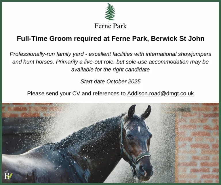 Full-Time Groom required at Ferne Park, Berwick St John