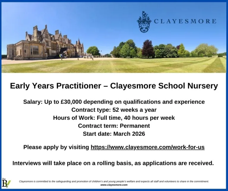 Early Years Practitioner required by Clayesmore School Nursery