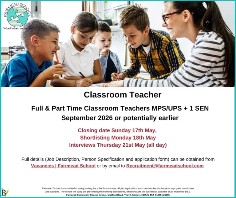 Classroom Teacher required by Fairmead School (Mudford Road, Yeovil, Somerset. BA21 4NZ)